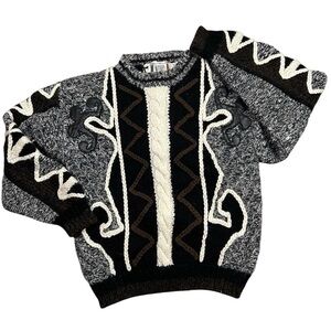 Novo unisex vintage mohair wool sweater medium 3D textured knit biggie Cosby